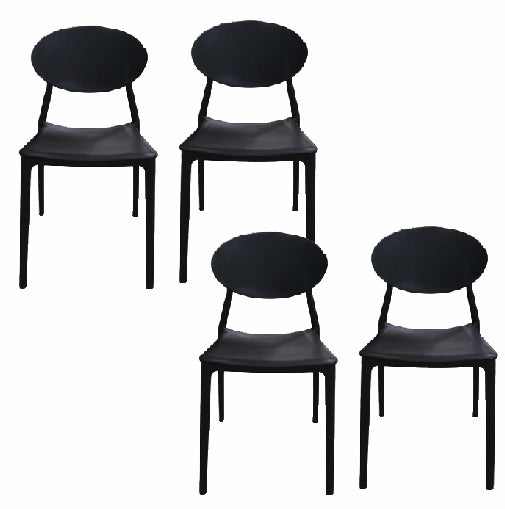 Contemporary Style Armless Chair Plastic Open Back Side Dining Chair for Restaurant