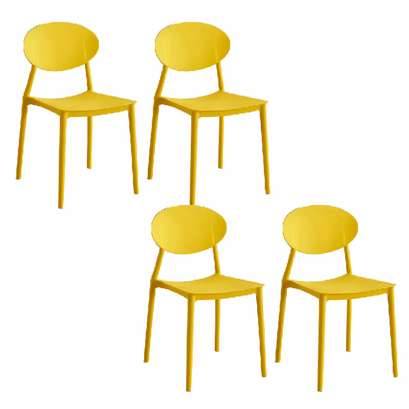 Contemporary Style Armless Chair Plastic Open Back Side Dining Chair for Restaurant