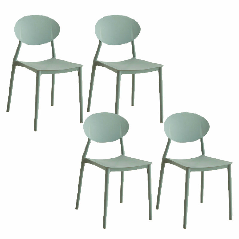 Contemporary Style Armless Chair Plastic Open Back Side Dining Chair for Restaurant
