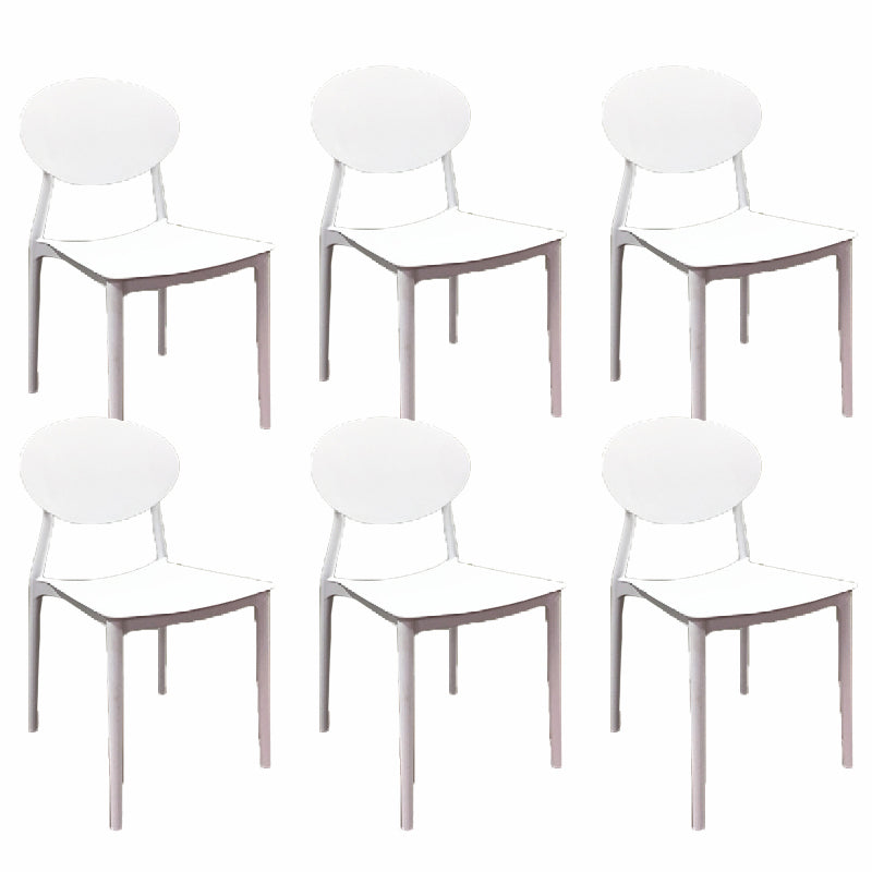 Contemporary Style Armless Chair Plastic Open Back Side Dining Chair for Restaurant