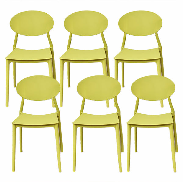 Contemporary Style Armless Chair Plastic Open Back Side Dining Chair for Restaurant