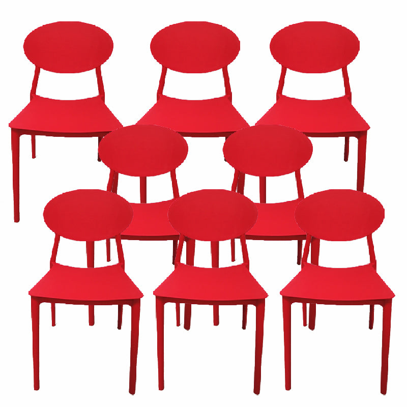 Contemporary Style Armless Chair Plastic Open Back Side Dining Chair for Restaurant