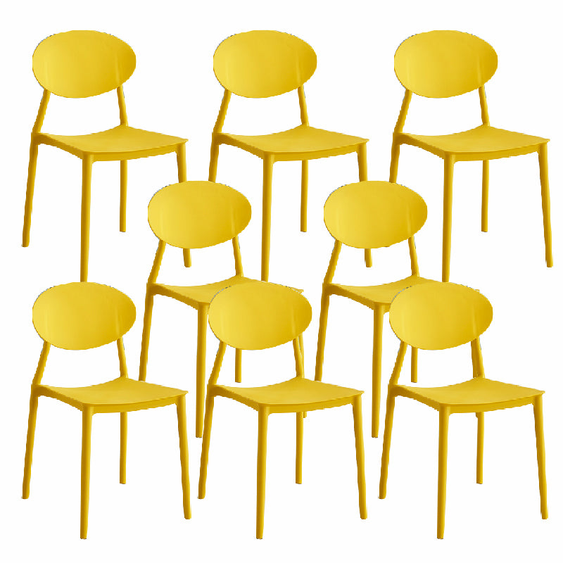 Contemporary Style Armless Chair Plastic Open Back Side Dining Chair for Restaurant