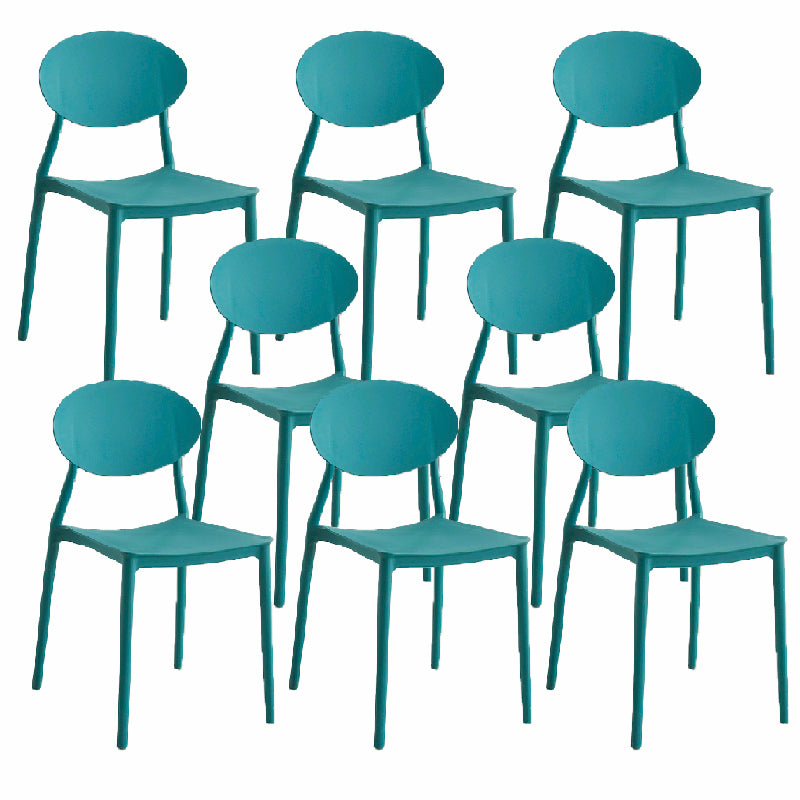 Contemporary Style Armless Chair Plastic Open Back Side Dining Chair for Restaurant