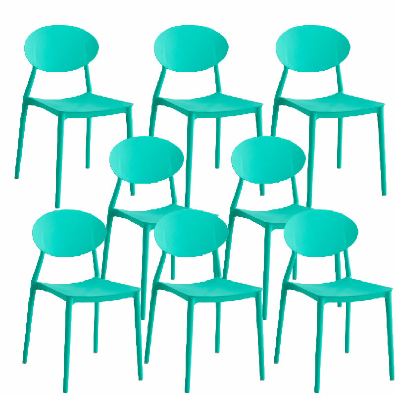 Contemporary Style Armless Chair Plastic Open Back Side Dining Chair for Restaurant