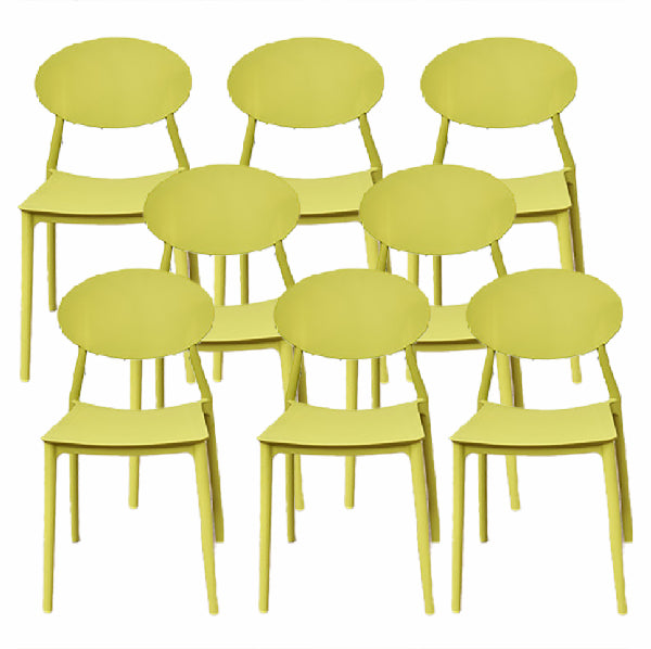 Contemporary Style Armless Chair Plastic Open Back Side Dining Chair for Restaurant