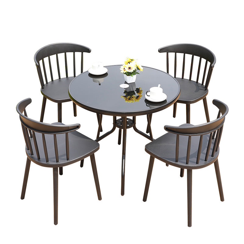 Contemporary Style Armless Chair Winsor Back Side Indoor Chair for Dining Room