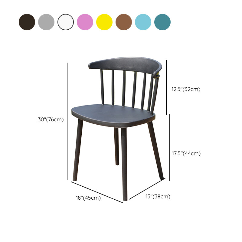 Contemporary Style Armless Chair Winsor Back Side Indoor Chair for Dining Room