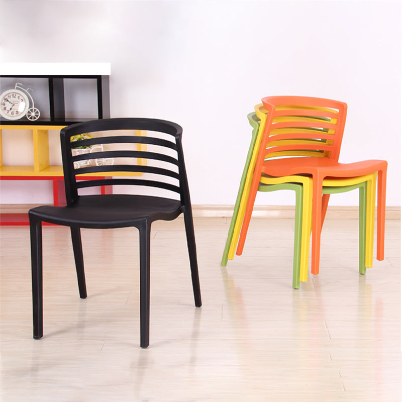 Contemporary Style Armless Chair Plastic Side Chair for Dining Room