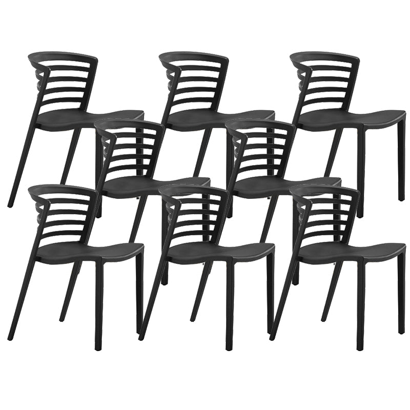 Contemporary Style Armless Chair Plastic Side Chair for Dining Room
