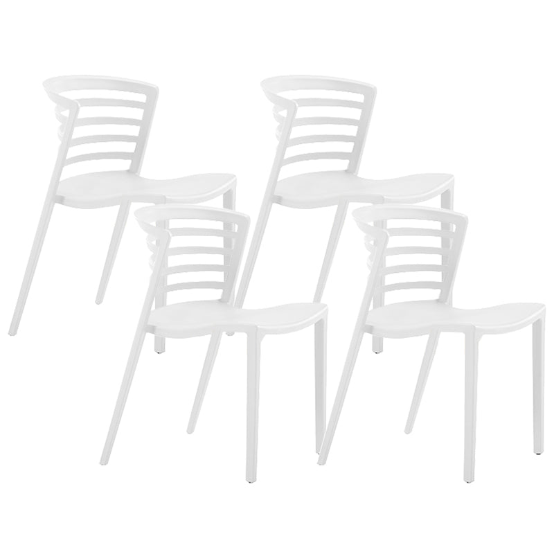 Contemporary Style Armless Chair Plastic Side Chair for Dining Room