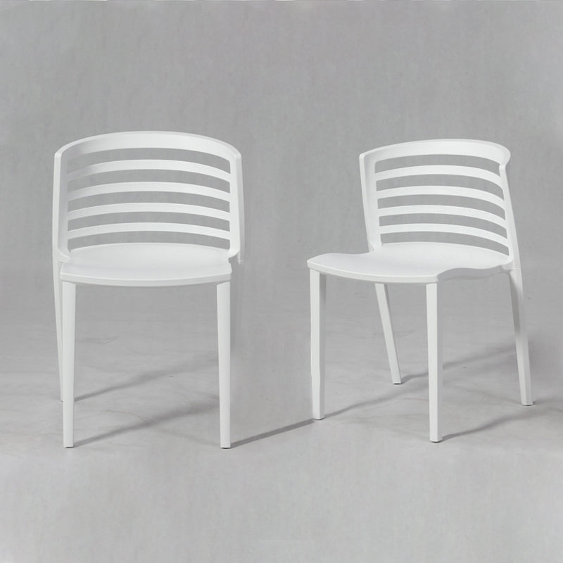 Contemporary Style Armless Chair Plastic Side Chair for Dining Room