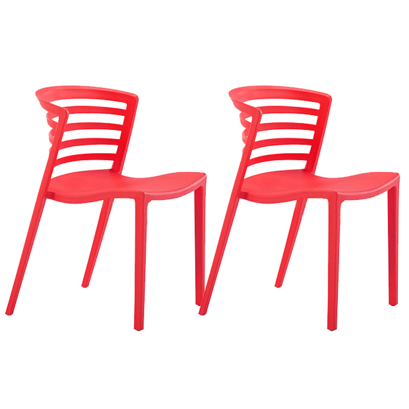 Contemporary Style Armless Chair Plastic Side Chair for Dining Room