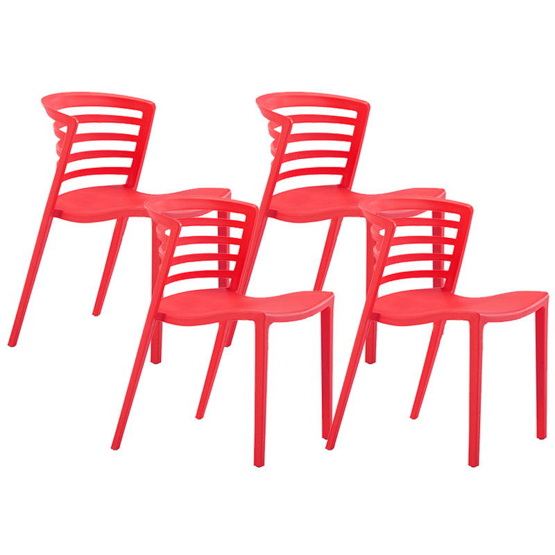 Contemporary Style Armless Chair Plastic Side Chair for Dining Room