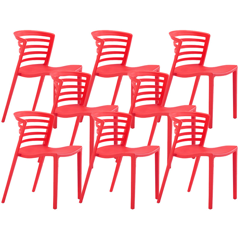 Contemporary Style Armless Chair Plastic Side Chair for Dining Room