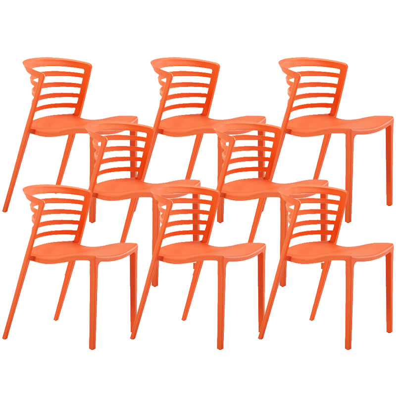 Contemporary Style Armless Chair Plastic Side Chair for Dining Room