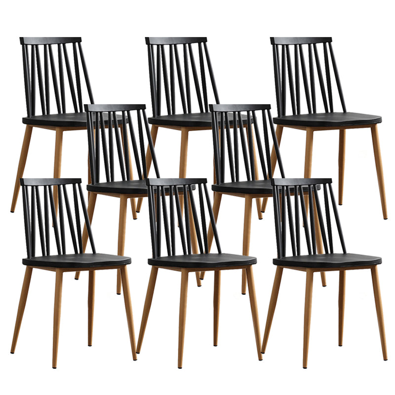 Modern Style Chair Plastic Armless Dining Chair with Metal Base