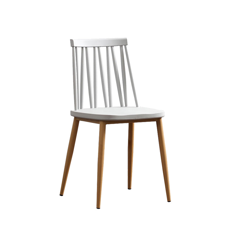 Modern Style Chair Plastic Armless Dining Chair with Metal Base