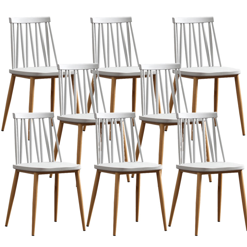 Modern Style Chair Plastic Armless Dining Chair with Metal Base