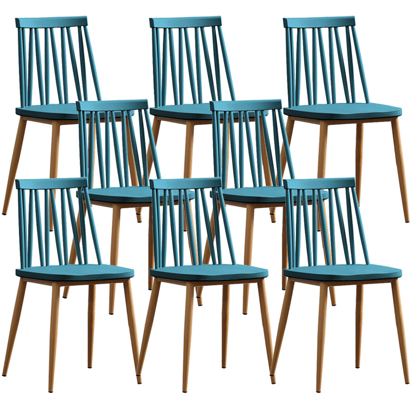 Modern Style Chair Plastic Armless Dining Chair with Metal Base