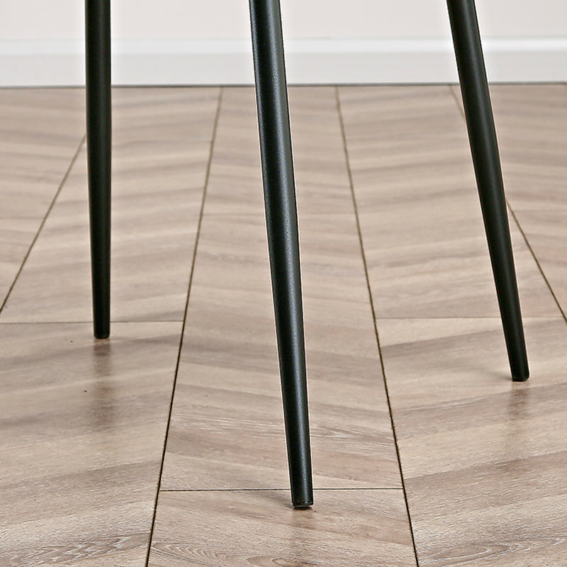 Nordic Solid Back Side Chair Plastic Indoor Arm Chair with Metal Base for Restaurant