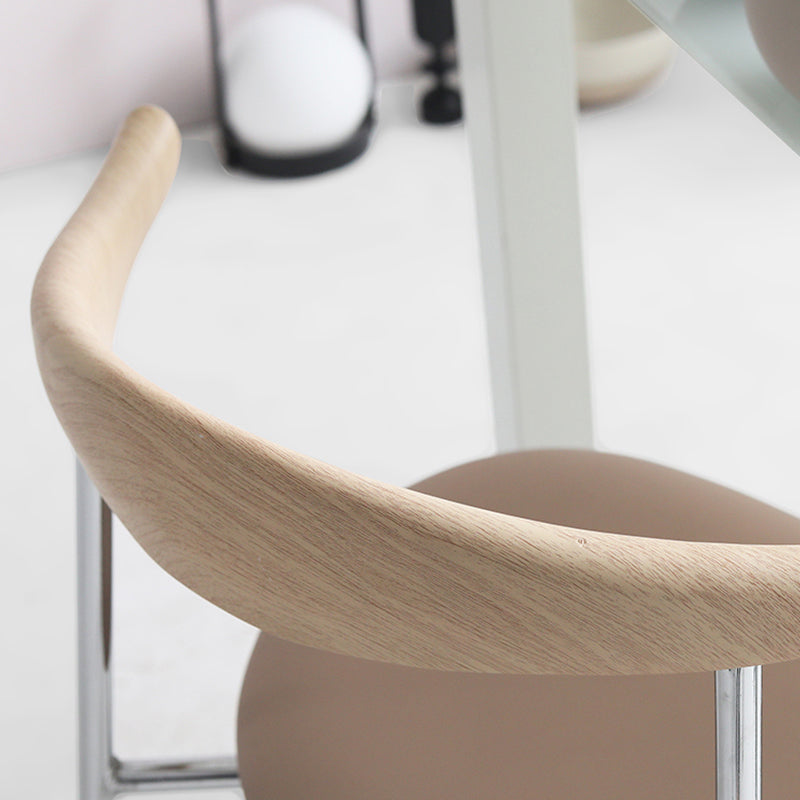 Modern Style Upholstered Armless Chair Leather Dining Chair with Metal Base