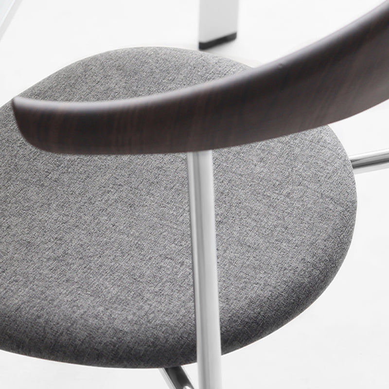 Modern Style Upholstered Armless Chair Leather Dining Chair with Metal Base