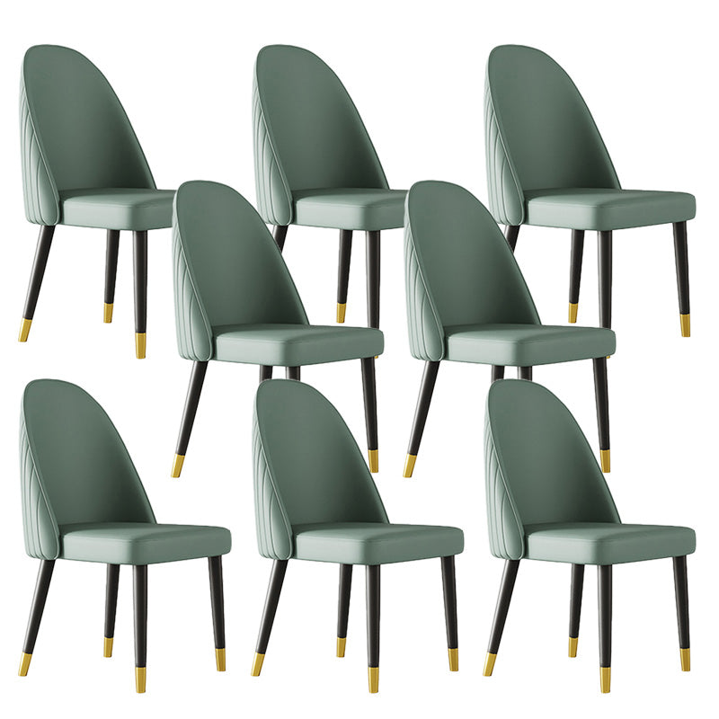 Oak Wood Glam Dining Chair Matte Finish Solid Back Side Chair