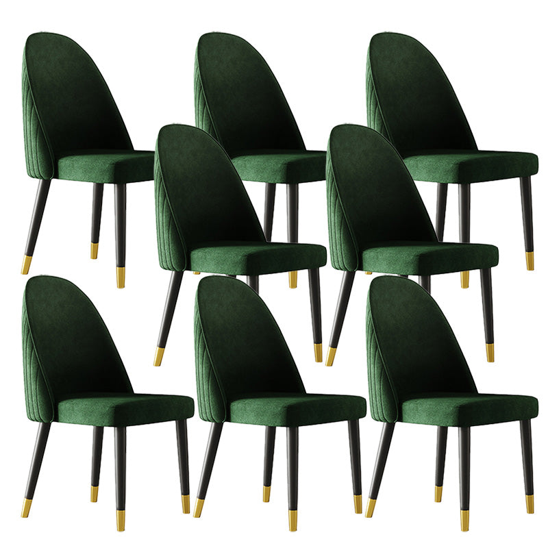 Oak Wood Glam Dining Chair Matte Finish Solid Back Side Chair