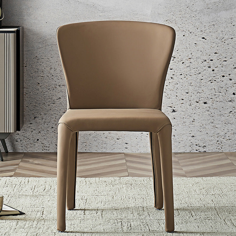 Modern Indoor Armless Dining Chair Faux Leather Side Chair for Home