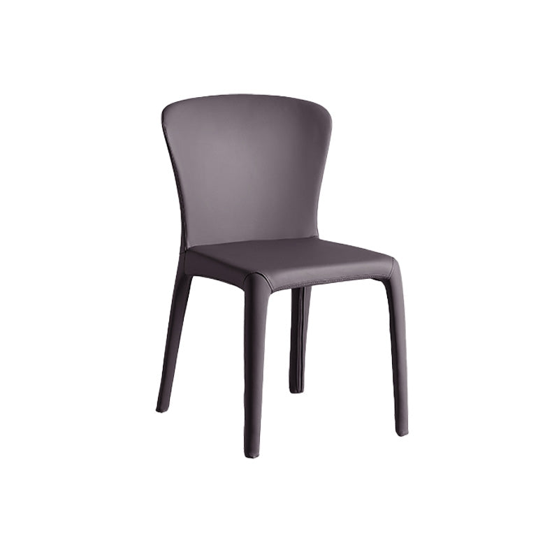Modern Indoor Armless Dining Chair Faux Leather Side Chair for Home