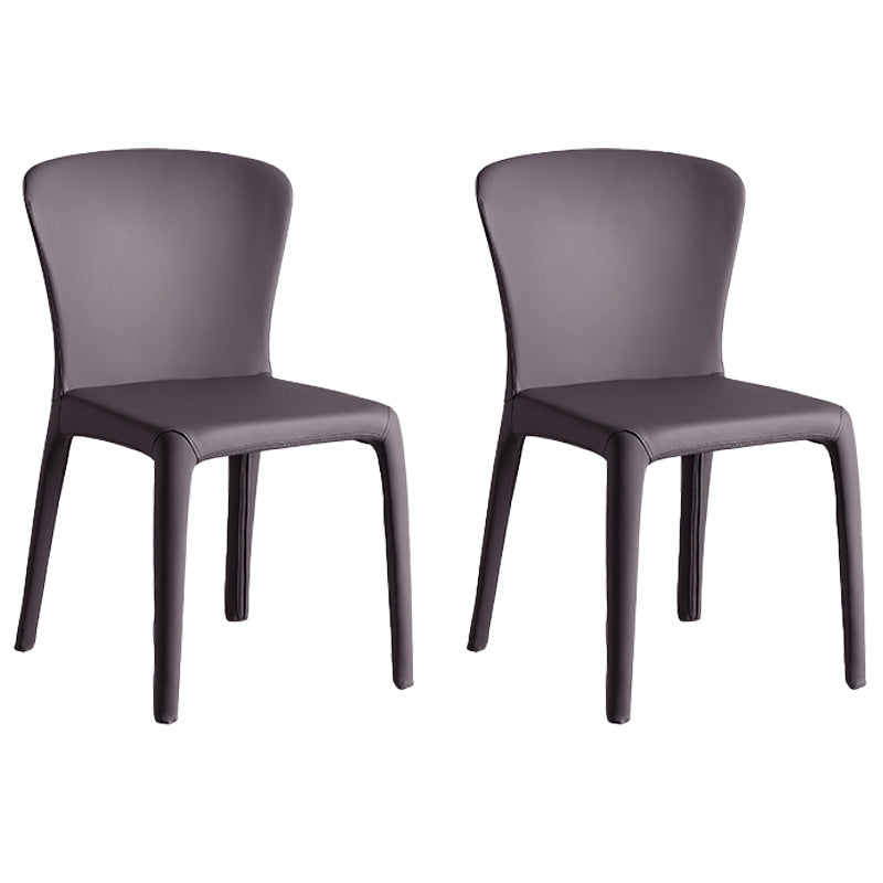 Modern Indoor Armless Dining Chair Faux Leather Side Chair for Home