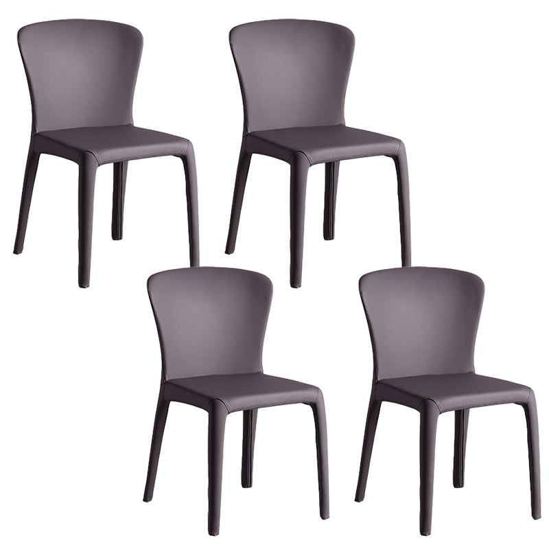 Modern Indoor Armless Dining Chair Faux Leather Side Chair for Home