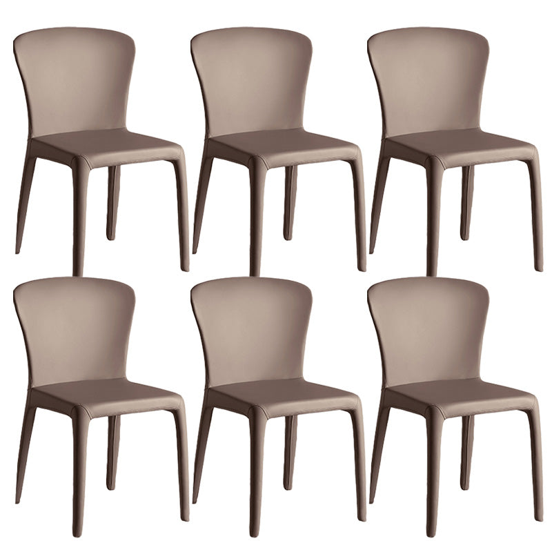 Modern Indoor Armless Dining Chair Faux Leather Side Chair for Home