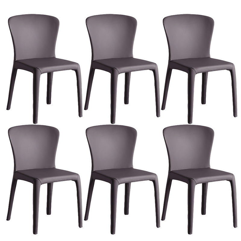 Modern Indoor Armless Dining Chair Faux Leather Side Chair for Home