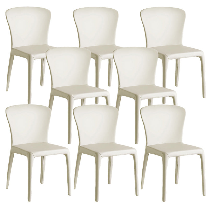 Modern Indoor Armless Dining Chair Faux Leather Side Chair for Home