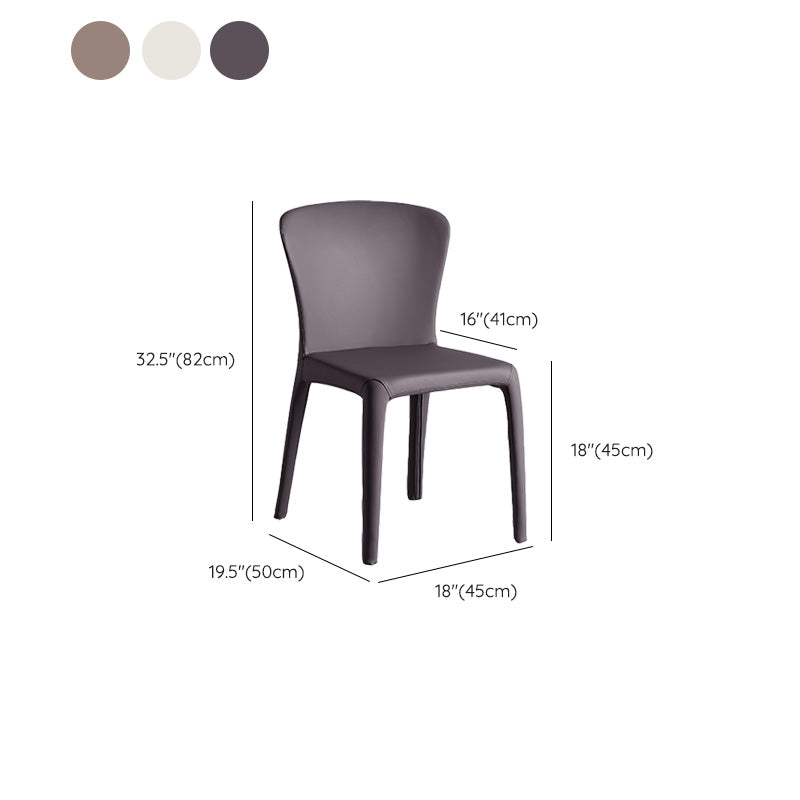 Modern Indoor Armless Dining Chair Faux Leather Side Chair for Home