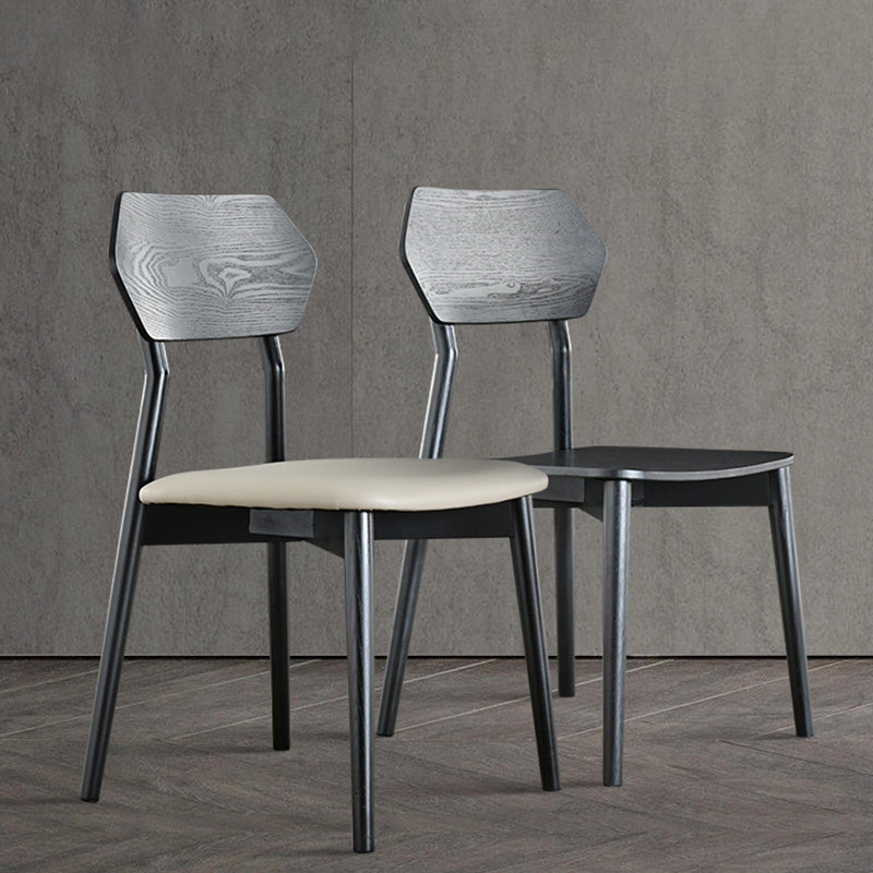 Open Back Side Chair Industrial Black Armless Dining Chairs for Home