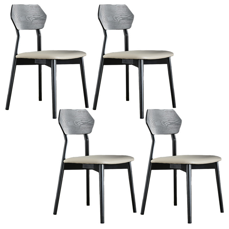Open Back Side Chair Industrial Black Armless Dining Chairs for Home