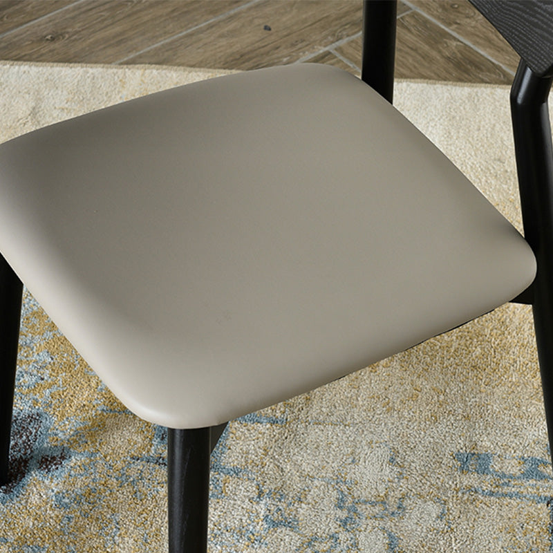 Open Back Side Chair Industrial Black Armless Dining Chairs for Home