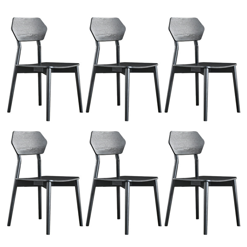 Open Back Side Chair Industrial Black Armless Dining Chairs for Home