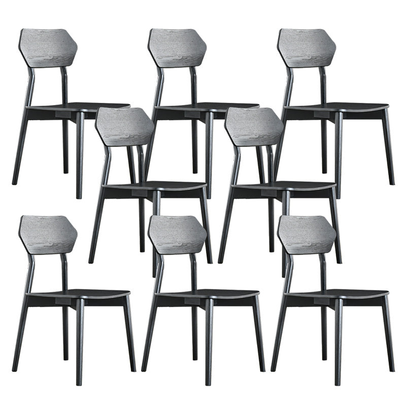 Open Back Side Chair Industrial Black Armless Dining Chairs for Home