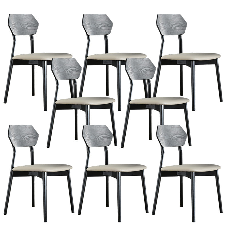 Open Back Side Chair Industrial Black Armless Dining Chairs for Home