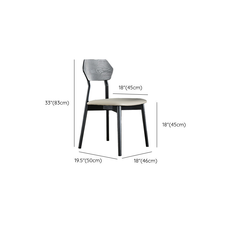 Open Back Side Chair Industrial Black Armless Dining Chairs for Home