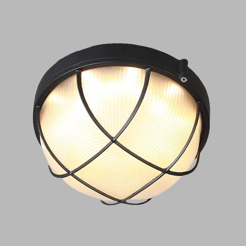 1 lampe encastrée luminaire ferme dôme dépoli verre encastré plafonnier pour chambre, blanc / noir