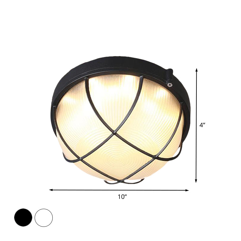 1 lampe encastrée luminaire ferme dôme dépoli verre encastré plafonnier pour chambre, blanc / noir