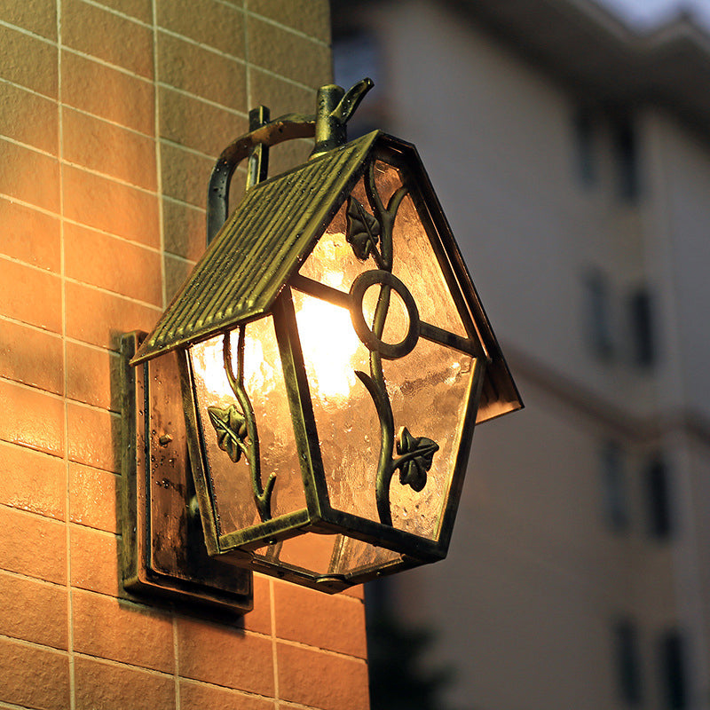 1 hoofd huisvorm muur sconce lichte boerderij brons helder/mat/geribbelde glazen wand gemonteerde verlichting