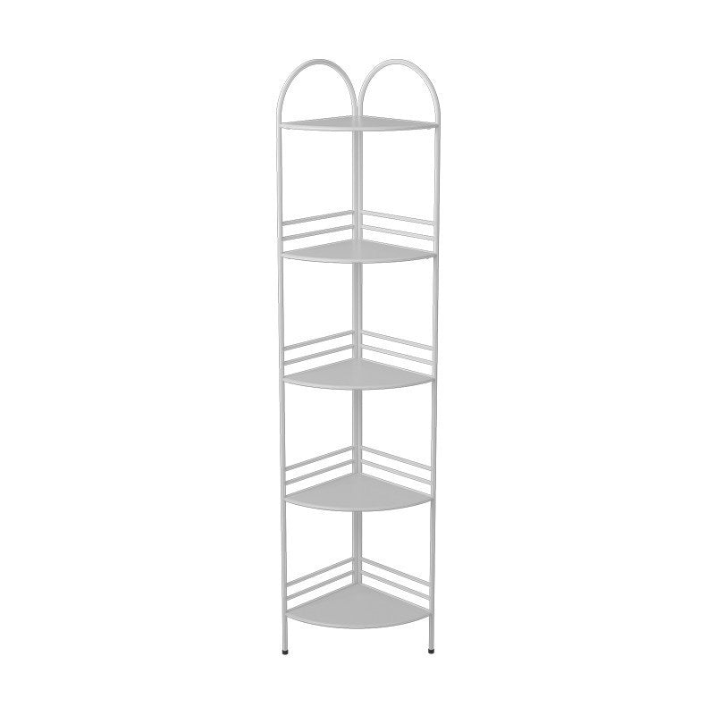 Modern Bookcase Corner Metal Open Back Shelf Bookcase with Shelves for Living Room