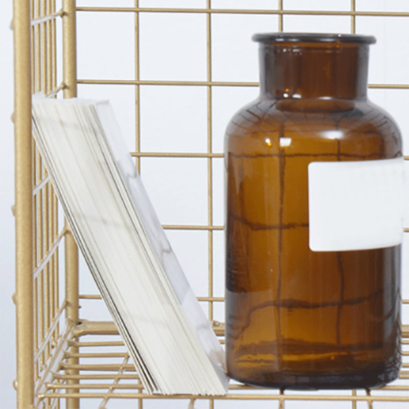 Modern Closed Back Book Shelf Metal Bookcase for Living Room