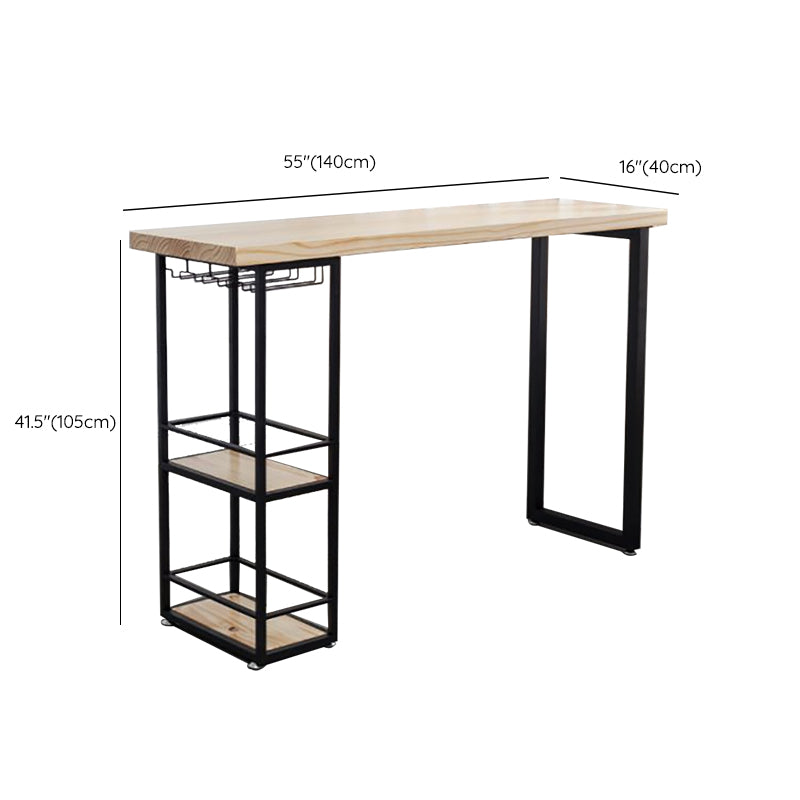 Industrial Rectangle Bar Table Set 1/2/3 Pieces Wooden Counter Table with Backless Stools